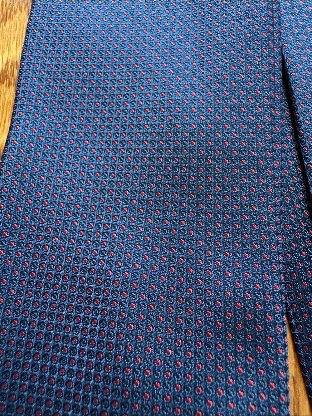Hugo Boss Men’s Tie Blue Red Geometric Silk Blend Made in Italy